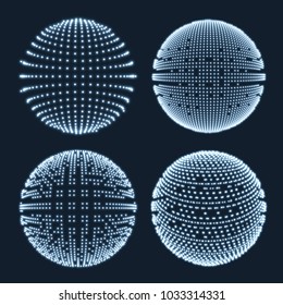 Abstract sphere consisting of points. Technology image of globe. Graphic concept for your design