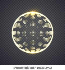 Abstract sphere consisting of points. Technology image of globe. Illustration isolated on transparent background. Graphic concept for your design