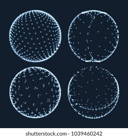 Abstract sphere consisting of points. Technology image of globe. Graphic concept for your design