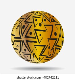 Abstract sphere with decoratively shapes. 