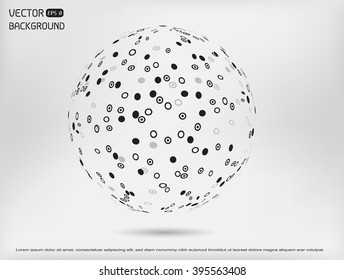 Abstract sphere design.Connection sphere.Vector illustration.