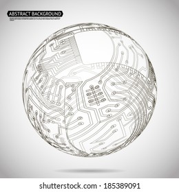 Abstract Sphere Diagram Technology Background Vector Illustration