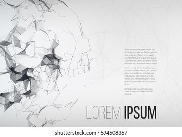 Abstract sphere with dots and lines. Futuristic vector illustration.