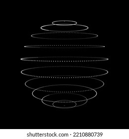 Abstract sphere from dots. Technological background. Analysis of virtual reality. Vector illustration.