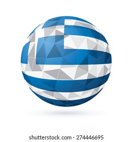 Abstract sphere with flag of Greece.