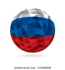 Abstract sphere with flag of Russia.