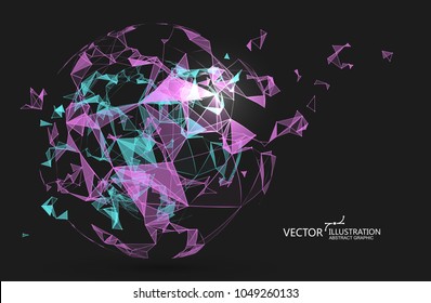 Abstract sphere formed by a point line connection.