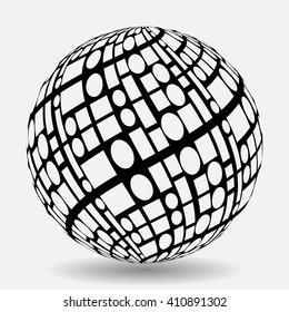 Abstract sphere from geometric shapes.