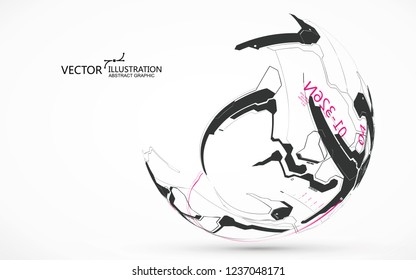 Abstract sphere graphics, futuristic concept lines, technological sense design.