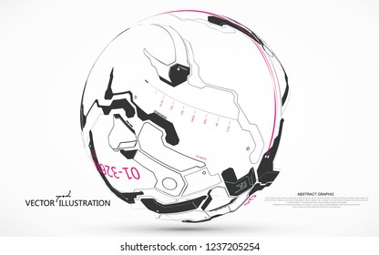 Abstract sphere graphics, futuristic concept lines, technological sense design.