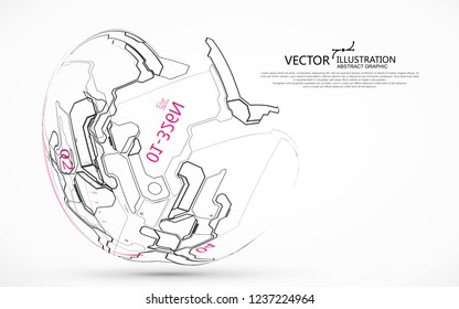 Abstract sphere graphics, futuristic concept lines, technological sense design.