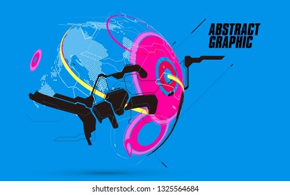 Abstract sphere graphics, futuristic concept lines, technological sense design.