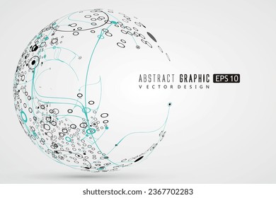 Abstract sphere graphics, futuristic concept lines, technological sense design.