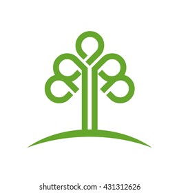 Abstract sphere green leaf  for ecology and flower theme design with natural organic feeling logo 