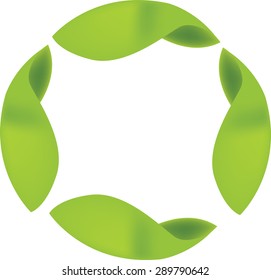 Abstract sphere green leaf logo