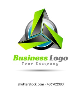 Abstract sphere green logo. Vector design illustration. Template for your business company. Creative colorful concept.