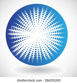  abstract sphere with halftones 