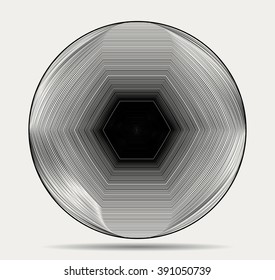 Abstract sphere with hexagons.