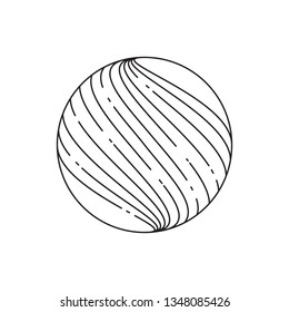 Abstract sphere icon, half tone. Line design. Vector illustration isolated on white background