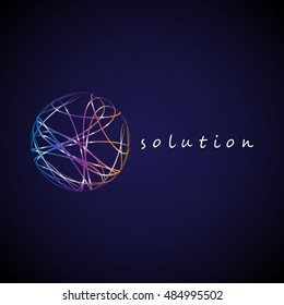Abstract Sphere Icon - Isolated On Blue Background. Vector Illustration, Graphic Design. For Web, Websites, Print Material