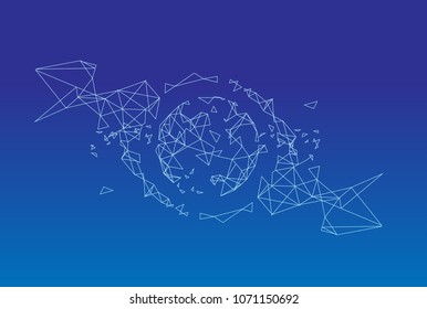 Abstract sphere to illustration internet connection technology.