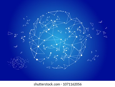 Abstract sphere to illustration internet connection technology. Background