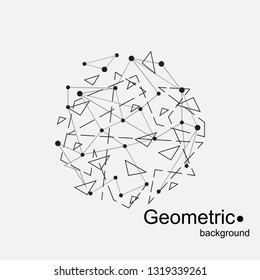 Abstract sphere isolated. Vector connection concept. Wireframe mesh. Digital hi-tech illustration.