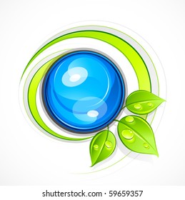 Abstract sphere with leaves. Business logo