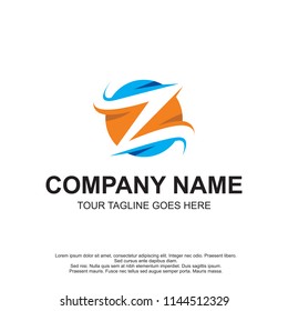 abstract sphere letter z logo