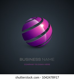 Diseño del logotipo de la esfera abstracta