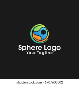 Abstract sphere logo design vector template