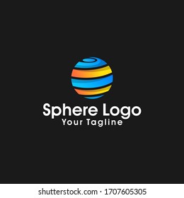 Abstract sphere logo design vector template