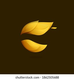 Abstract sphere logo with feather or fire elements. Vector themplate for internet marketing labels, infinite icon, yin yang identity etc.