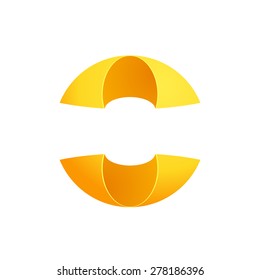 Abstract sphere logo, volume design template element
