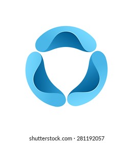 Abstract sphere logo, volume design template element Triple infinity loop logo design template.