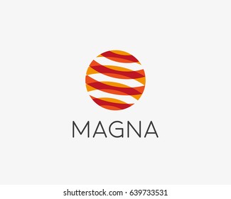 Abstract sphere logotype. Color round vector logo