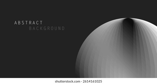 Abstract sphere made of flowing black and white gradient stripes. The smooth, curved lines create a dynamic, modern design with vibrant contrast and elegant motion.