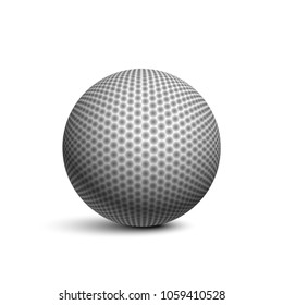 Abstract sphere made of hexagones isolated on white background. Vector logo or design element.