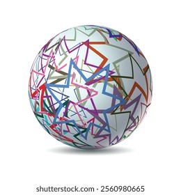 abstract sphere made of spheres isolated on abstract 3D sphere of vector design