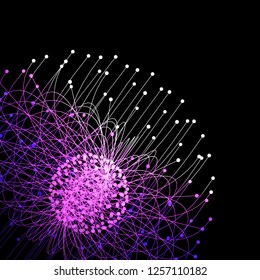 Abstract sphere. Modern lines and dots element. Vector illustration.