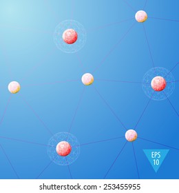 Abstract sphere modules as network nodes connected system background