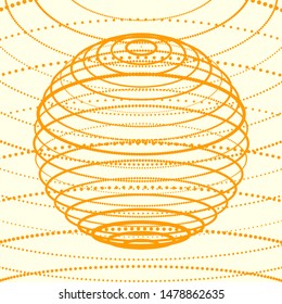 Abstract sphere of multiple points. Globe or ball. Digital technology. Illustration in space style. Futuristic vector illustration.