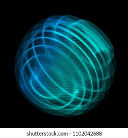 Abstract Sphere Of Noise Points Array. Grid Vector Illustration. Technology Digital Noise Of Data Points.