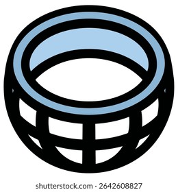 Abstract sphere orbits digitally in cyberspace illustration