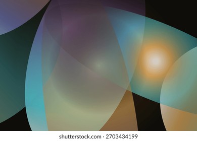 Esfera Abstractas con Formas geométricas de gradiente superpuestas y efectos de luz, lo que sugiere tecnología o ciencia.