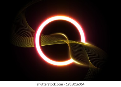 Abstract sphere, picture of Rings glowing in the dark.