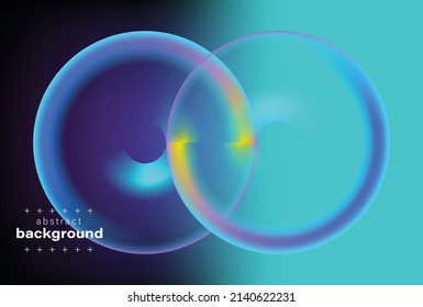 abstract sphere shape with hole and bubble in gradient blue background can be use for notebook cover website template technology advertisement presentation packaging vector eps.