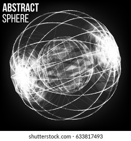 Abstract Sphere Shape. Abstract Polygonal Space Background. Abstract Technology Background. 3d Planet Concept. Vector