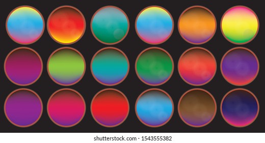 Abstract sphere shape and shading color on the black background illustration vector
