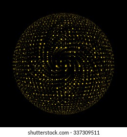 Abstract Sphere with Square Dots. Futuristic User Interface HUD Element. Vector illustration.